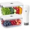 URPOWER Compact Vacuum Sealer Set with 2 Vacuum Containers for Food Storage (34 fl oz & 68 fl oz), Handheld Portable Vacuum Pump Vacuum Food Sealer Machine for Food Storage, Travel & Meal Prep