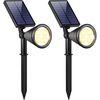 URPOWER Solar Lights Outdoor, 2-in-1 Solar Spot Lights Waterproof with 2 Lighting Modes, Adjustable Solar Powered Spotlights Auto On/Off Landscape Lights for Yard Garden Pathway, 2 Pack (Warm White)(Warm White)