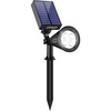URPOWER Solar Lights Outdoor, 2-in-1 Solar Spot Lights Waterproof with 2 Lighting Modes, Adjustable Solar Powered Spotlights Auto On/Off Landscape Lights for Yard Garden Pathway, 2 Pack (Warm White)(Cool White)