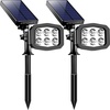 URPOWER Solar Lights Outdoor 2-in-1 Waterproof Solar Spotlight Auto On/Off Wall Lights Pathway Lights Landscape Lighting for Yard Garden Pool – Cool White (2 Pack)(Cool White)