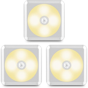 URPOWER Motion Sensor Light Indoor, Battery Operated Closet Light Wireless Motion Closet Lights Stick-on Anywhere Motion Sensor Night Lights for Stair, Cabinet, Closet, Bathroom-Warm White 3 Pack