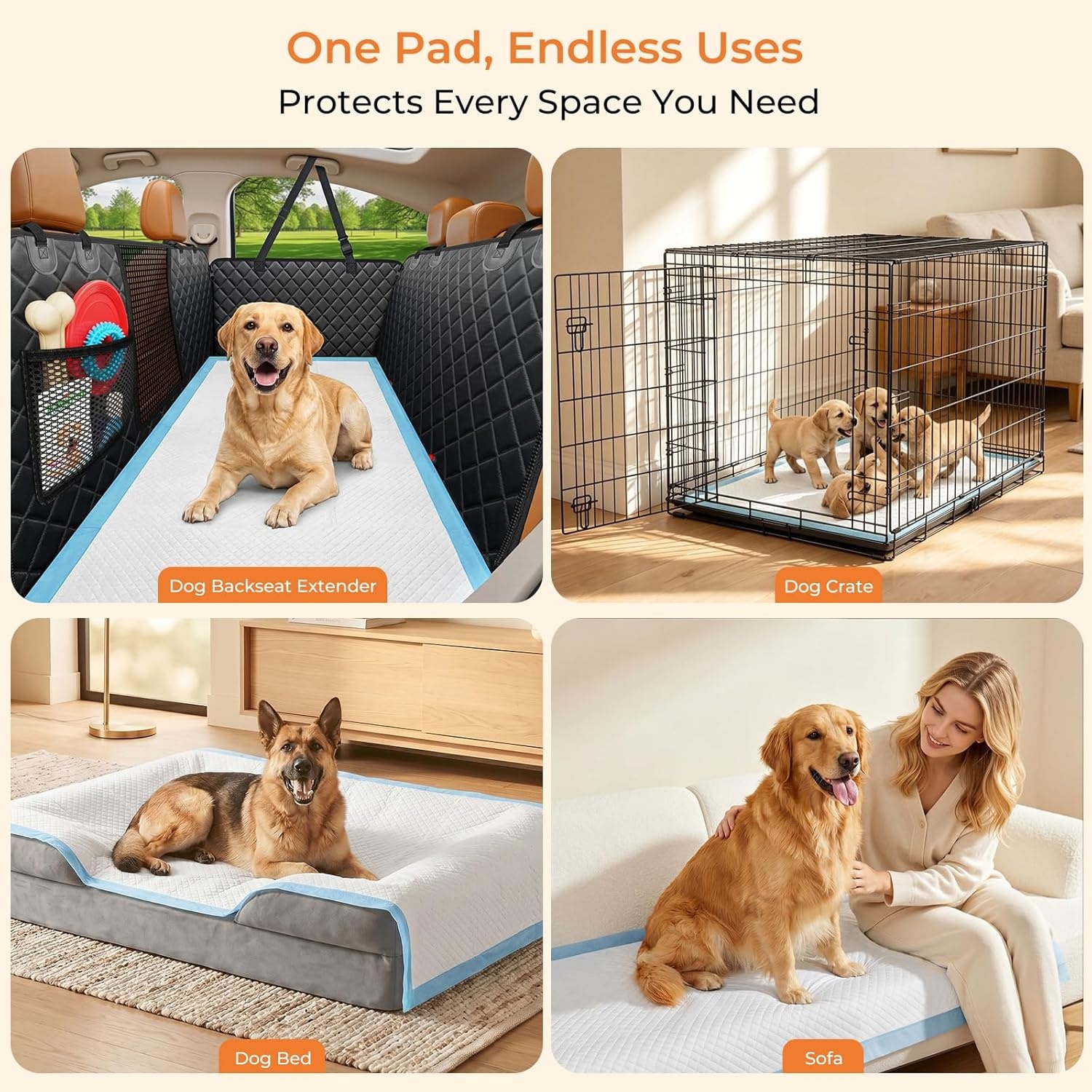 image:imageURPOWER Extra Large Dog Pee Pads 36x 36 40 Count 4XL Super Absorbent Puppy Pads Disposable Potty Training Pads for Dogs amp Cats LeakProof Pet Pee Pads for Crate Sofa5XL 55 x 295