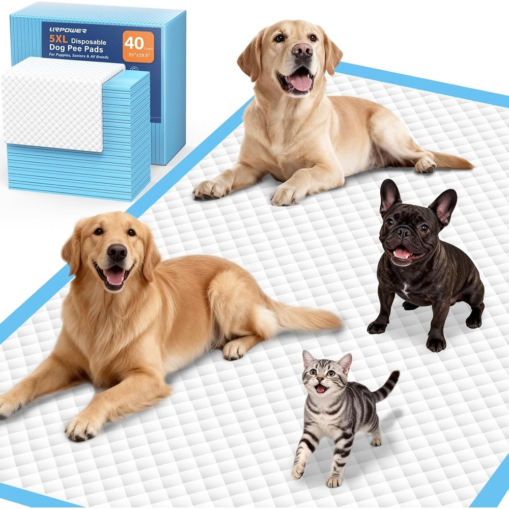 image:imageURPOWER Extra Large Dog Pee Pads 36x 36 40 Count 4XL Super Absorbent Puppy Pads Disposable Potty Training Pads for Dogs amp Cats LeakProof Pet Pee Pads for Crate Sofa5XL  55 x 295