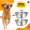 URPOWER 2 Pack 8″ Stainless Steel Dog Bowls – 50oz Thickened Durable Pet Bowls for Food and Water, Fit for Elevated Dog Bowl Stand(6 Pack)