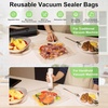 URPOWER Vacuum Sealer Bags for Food 30 PCS with 2 Clips – 8″ x10” Reusable Vacuum Seal Bags Food Storage Vacuum Bags for Sous Vide Freezer Microwave