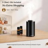 URPOWER Waterless Essential Oil Diffuser Cordless Mini Scent Diffuser 20mL | Includes 2 x 20mL Essential Oils, Battery Operated Design, Aluminum Body, Portable Size for Car, Home and Office Use, Silver(Black)
