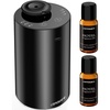 URPOWER Waterless Essential Oil Diffuser Cordless Mini Scent Diffuser 20mL | Includes 2 x 20mL Essential Oils, Battery Operated Design, Aluminum Body, Portable Size for Car, Home and Office Use, Silver(Black)
