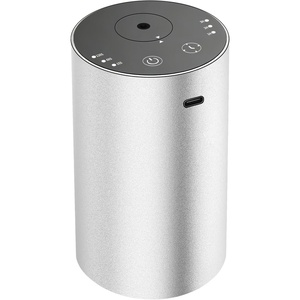 URPOWER Waterless Essential Oil Diffuser Cordless Mini Scent Diffuser 20mL | Includes 2 x 20mL Essential Oils, Battery Operated Design, Aluminum Body, Portable Size for Car, Home and Office Use, Silver(Silver)