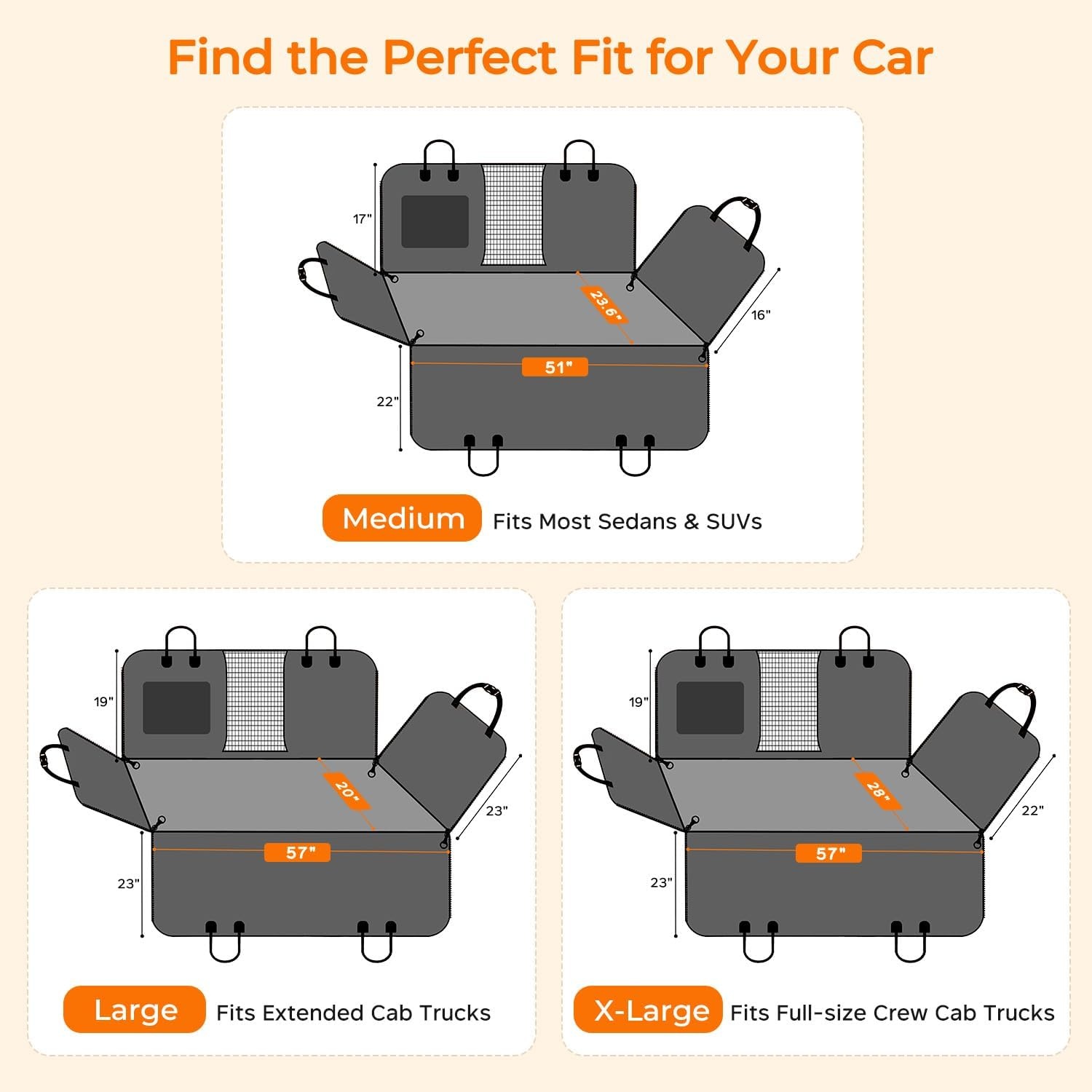 image:imageURPOWER Hard Bottom Dog Car Seat Cover Back Seat Extender with Blanket 2 in 1 Design NonSlip Blanket 400 lbs Support 40 More Space Waterproof Fits Cars amp SUVs Mesh Window Easy CareAll Black