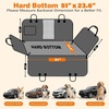 URPOWER Hard Bottom Dog Car Seat Cover, Back Seat Extender with Blanket | 2 in 1 Design, Non-Slip Blanket, 400 lbs Support, 40% More Space, Waterproof, Fits Cars & SUVs, Mesh Window, Easy Care(Black with Brown)