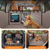 URPOWER Hard Bottom Dog Car Seat Cover, Back Seat Extender with Blanket | 2 in 1 Design, Non-Slip Blanket, 400 lbs Support, 40% More Space, Waterproof, Fits Cars & SUVs, Mesh Window, Easy Care(Khaki)