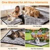 URPOWER Hard Bottom Dog Car Seat Cover, Back Seat Extender with Blanket | 2 in 1 Design, Non-Slip Blanket, 400 lbs Support, 40% More Space, Waterproof, Fits Cars & SUVs, Mesh Window, Easy Care(Black with Grey)