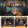 URPOWER Hard Bottom Dog Car Seat Cover, Back Seat Extender with Blanket | 2 in 1 Design, Non-Slip Blanket, 400 lbs Support, 40% More Space, Waterproof, Fits Cars & SUVs, Mesh Window, Easy Care(Black with Brown)