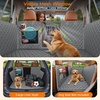 URPOWER Hard Bottom Dog Car Seat Cover, Back Seat Extender with Blanket | 2 in 1 Design, Non-Slip Blanket, 400 lbs Support, 40% More Space, Waterproof, Fits Cars & SUVs, Mesh Window, Easy Care(Grey)