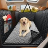 URPOWER Hard Bottom Dog Car Seat Cover, Back Seat Extender with Blanket | 2 in 1 Design, Non-Slip Blanket, 400 lbs Support, 40% More Space, Waterproof, Fits Cars & SUVs, Mesh Window, Easy Care(Black with Grey)