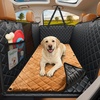 URPOWER Hard Bottom Dog Car Seat Cover, Back Seat Extender with Blanket | 2 in 1 Design, Non-Slip Blanket, 400 lbs Support, 40% More Space, Waterproof, Fits Cars & SUVs, Mesh Window, Easy Care(Black with Brown)