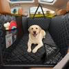 URPOWER Hard Bottom Dog Car Seat Cover, Back Seat Extender with Blanket | 2 in 1 Design, Non-Slip Blanket, 400 lbs Support, 40% More Space, Waterproof, Fits Cars & SUVs, Mesh Window, Easy Care(Carbon Black)