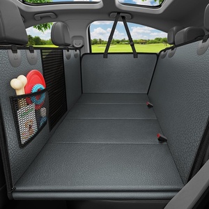 URPOWER Hard Bottom Dog Car Seat Cover, Back Seat Extender with Blanket | 2 in 1 Design, Non-Slip Blanket, 400 lbs Support, 40% More Space, Waterproof, Fits Cars & SUVs, Mesh Window, Easy Care(Dark Grey)