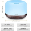 URPOWER 500ml Essential Oil Diffuser 5 in 1 Ultrasonic Aromatherapy Diffusers for Essential Oils Humidifier with Adjustable Mist Mode/4 Timer Settings and Waterless Auto Shut-Off for Large Room Yoga.
