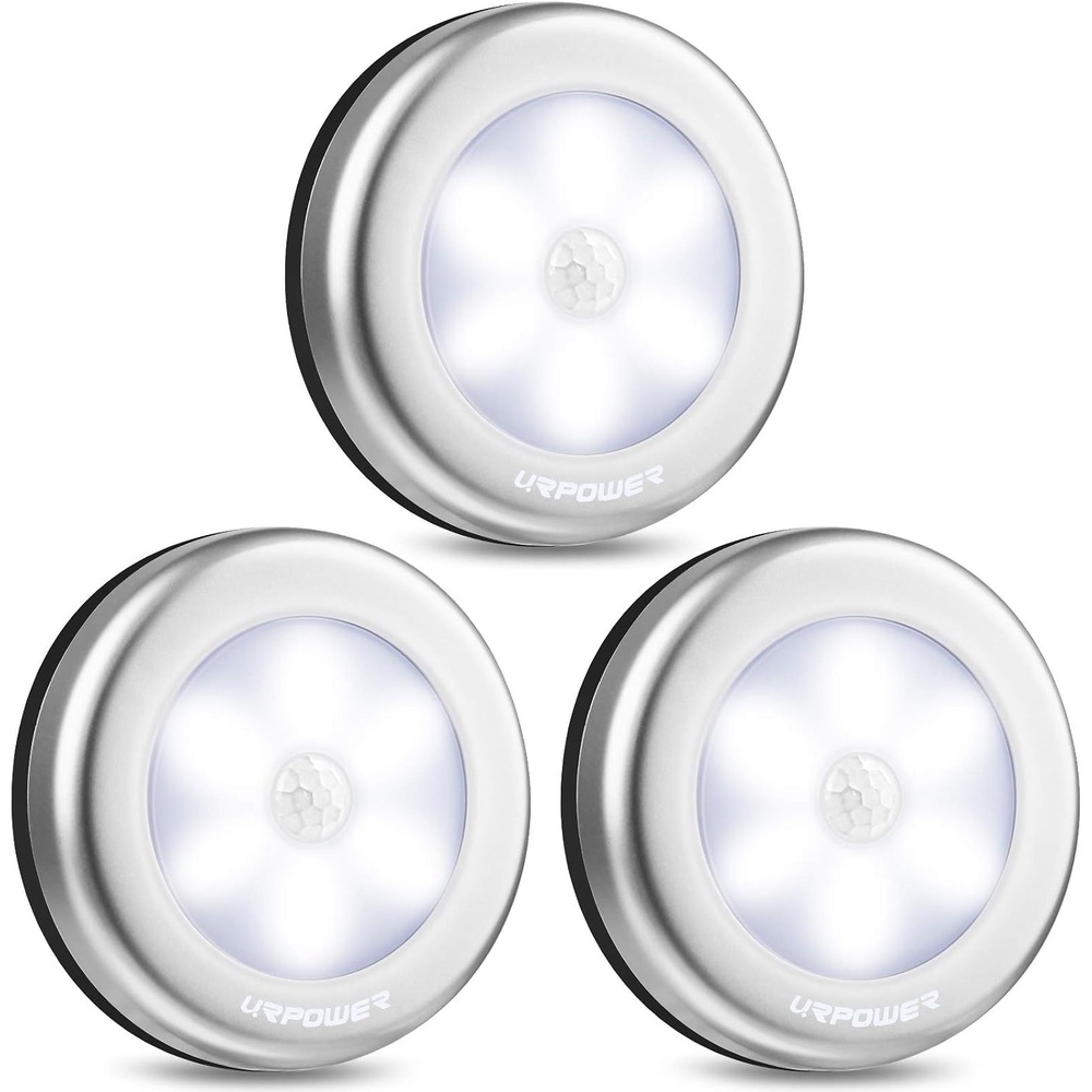 image:imageURPOWER Motion Sensor Closet Light Motionsensing Battery Powered LED StickAnywhere NightlightWall Light for EntranceHallwayBasementGarageBathroomCabinetCloset