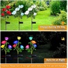 URPOWER Solar Lights Outdoor, 3 Pack Upgraded Realistic Solar Garden Lights Outdoor, Waterproof 7-Color Changing Rose Solar Flower Lights with Bigger Solar Panel for Patio, Garden, Yard Decoration