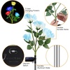 URPOWER Solar Lights Outdoor, 3 Pack Upgraded Realistic Solar Garden Lights Outdoor, Waterproof 7-Color Changing Rose Solar Flower Lights with Bigger Solar Panel for Patio, Garden, Yard Decoration